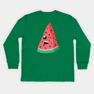 Watermelon Winking Kids Long Sleeve T-Shirt